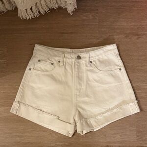 GREY LAB Cream Jean Shorts